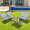 thumbnail image 4 of Costway Ensemble de Conversation Extérieur en Métal de 4 Pcs pour Patio, Table de Jardin, 4 of 10
