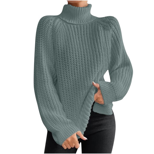 Yuyuzo Womens Winter Fall Sweater Solid Color Turtleneck Cable Knit Long Sleeve Sweaters Pullover Tops