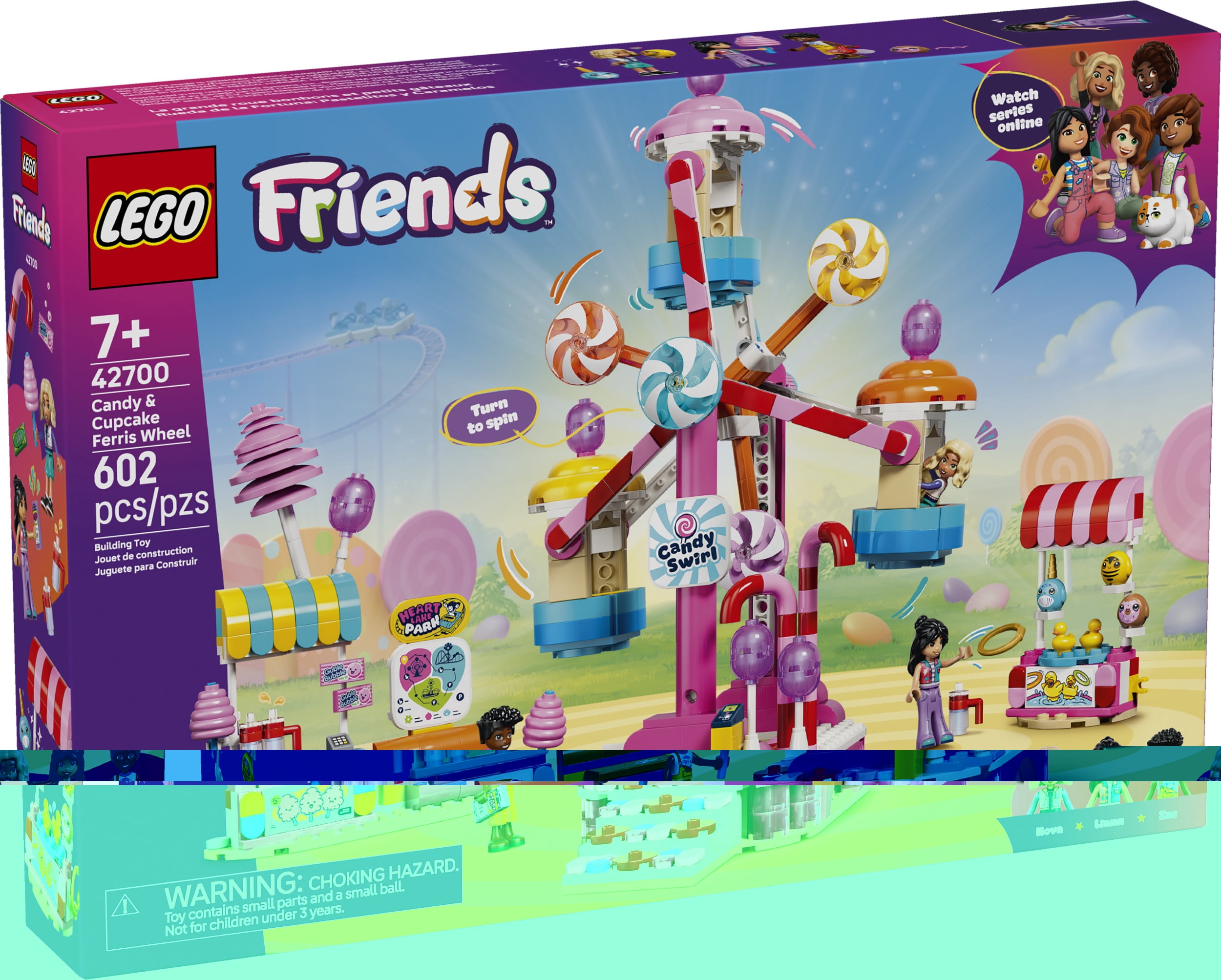 LEGO Friends Candy & Cupcake Ferris Wheel - Building Toy for Girls & Boys, Ages 7+ - Toy Figures & Playset for Kids - Includes 3 Minidolls - Gift for Birthdays - 42700