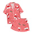 thumbnail image 4 of WEAIXIMIUNG Matching Christmas Pajamas Children's Christmas Print Short Sleeve Shorts Cardigan Children's Pyjamas Two Sets, 4 of 4