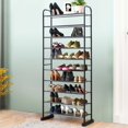 thumbnail image 3 of Costway 10-Tier Shoe Rack Space-saving Shoe Organizer W/Metal Frame Tower, 3 of 10
