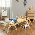 thumbnail image 2 of Qaba 5 in 1 Pikler Triangle Set with Ladder, Ramp, Arch, Nature Wood, 2 of 10