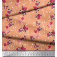 thumbnail image 3 of Soimoi Polyester Crepe Fabric Leaves, & Rose Floral Printed Fabric 1 Yard 52 Inch Wide, 3 of 3