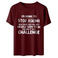 thumbnail image 4 of RXIRUCGD Hauts d'Été pour Femmes Mode d'Été Ample Col Rond Imprimé Lettre Manches Courtes T-Shirt Rouge Chemises pour Femmes, 4 of 6