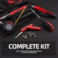 thumbnail image 4 of Tool Set General Household Hand Tool Kit With Plastic Toolbox, Storage Case, Red & Black | Hammer, Pliers & Screwdrivers Tool, Durable & Reliable | Portable & Lightweight, Repairs, Diy, 4 of 5
