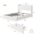 thumbnail image 2 of Full Size Boucle Upholstered Bed Frame with LED Headboard, USB Charging Station and 4 Storage Drawers, 2 of 7