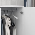 thumbnail image 2 of MONSLIPA Armoire Moderne à 2 Portes avec Tiroir et Tringle, Blanc, 2 of 7