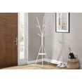 thumbnail image 2 of Monarch Specialties - Coat Rack, 72"H, Bedroom, Entryway, Free Standing, Hall Tree, 6 Hooks, White Metal, Contemporary, Modern, 2 of 3