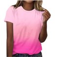 thumbnail image 2 of Jovati Blouse Décontractée à Manches Courtes et Col Rond Imprimée pour Femmes, Mélange de Coton, Tissu Extensible Doux, Tenue d'Été, Longueur Régulière, Style à Enfiler, 2 of 6