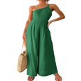 thumbnail image 2 of Women Romper Sleeveless Off-Shoulder Neck Wide-Leg Trousers, 2 of 3