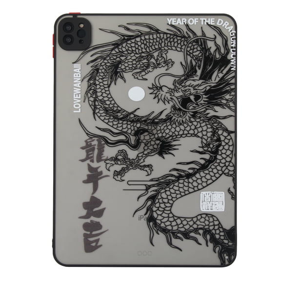 Dragon Case for iPad Pro 12.9 11 Air Mini 10 10.9 9.7 6 5 4 3 2 1 Cover 3D Embossed Soft Matte Shockproof Tablet Shell Fundas Black Dargon for iPad Pro 11 2018