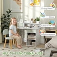 thumbnail image 4 of Qaba Ensemble de Bureau et Chaise pour Enfants 2 Pcs avec Rangement et Étagères, Vert, 4 of 10