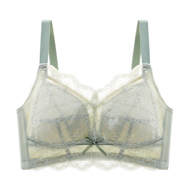 Timegard Wireless Bras for Women Lace Breathable Full Coverage Comfort Everyday Thin Bras with Support