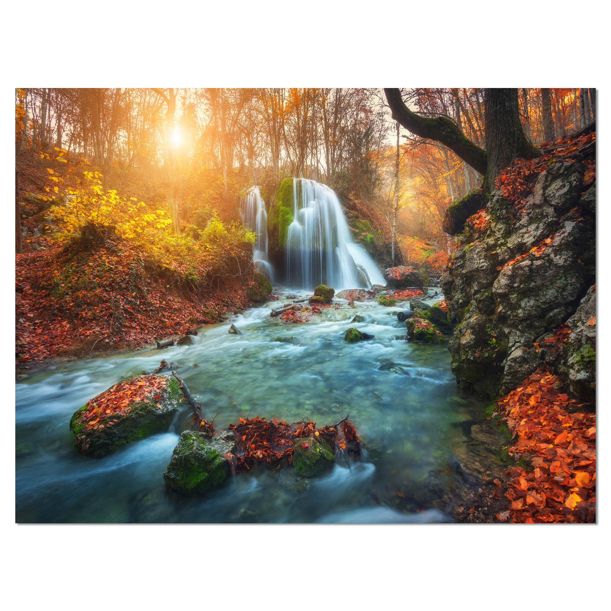 Tableau moderne imprimée sur toile Design Art Rivière en foret