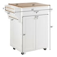 thumbnail image 2 of Gymax Îlot de Cuisine Roulant Chariot Utilitaire de Cuisine Armoire de Rangement avec Porte-Épices Blanc, 2 of 10