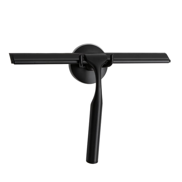 Era Lincoln Shower Squeegee, Single Blade, Suction Cup, Matte Black, 9.92x6.48in