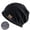 Black, variant on Teissuly Beanies Hats Men's And Women's Fashionable Windproof Plush Warm Bun Pile Cap