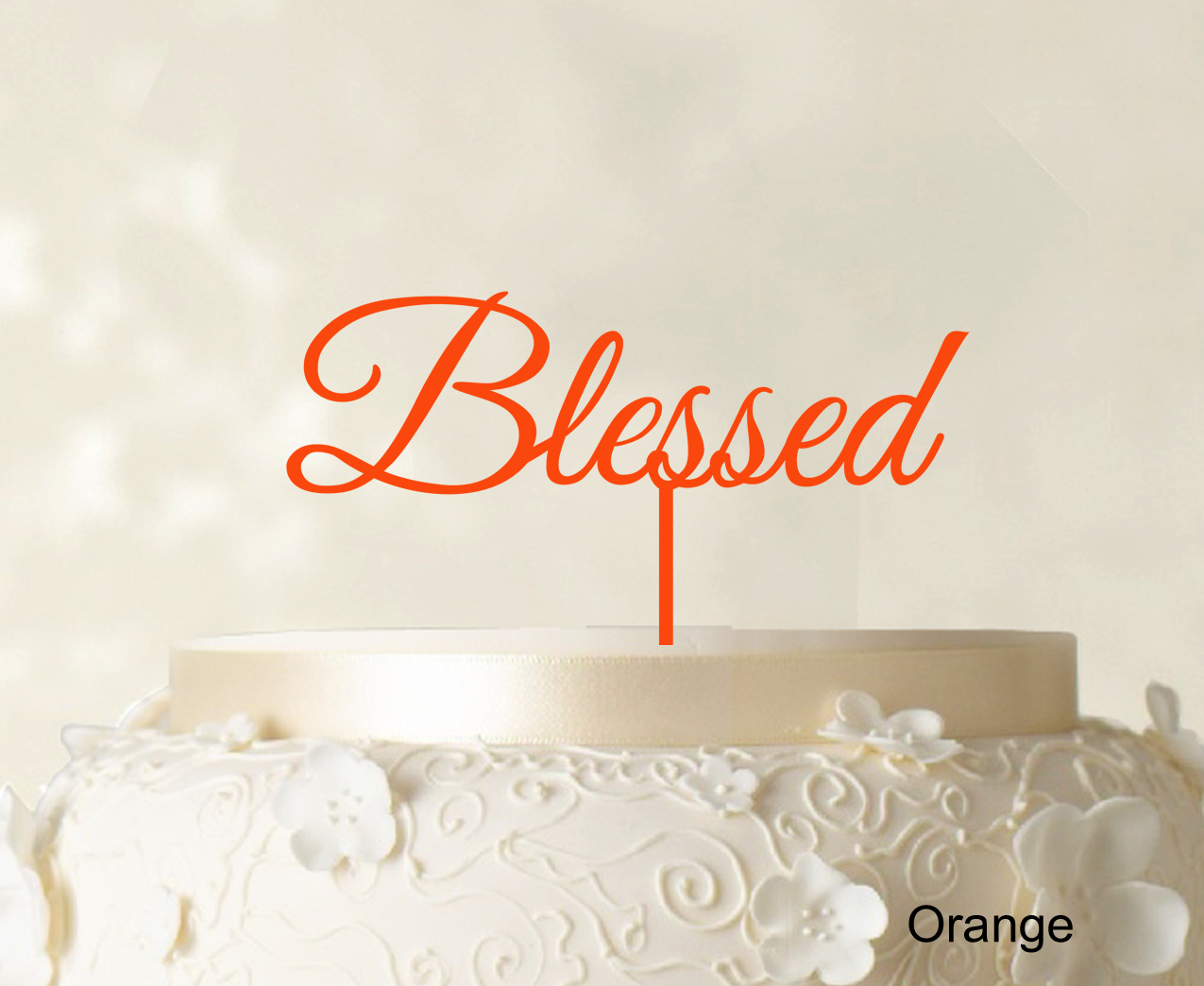 Décoration de Gâteau Personnalisée Monogramme, Décoration de Gâteau Orange, Option de Couleur Disponible, 5-7 Pouces de Large