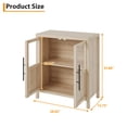 thumbnail image 3 of BeesClover 29" Large Buffet Sideboard Cabinet with 2 Glass Doors and Shelves, Modern Farmhouse Storage Cabinet Table for Kitchen Dining Room, Living Room, Hallway, 3 of 7