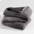 thumbnail image 4 of Bare Home Faux Fur Blanket - 60" x 80" - Ultra Soft Fleece - Oversized, Dark Gray, 4 of 5