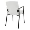 thumbnail image 5 of Fauteuil d'Appoint en Similicuir Blanc avec Cadre Noir, 5 of 5