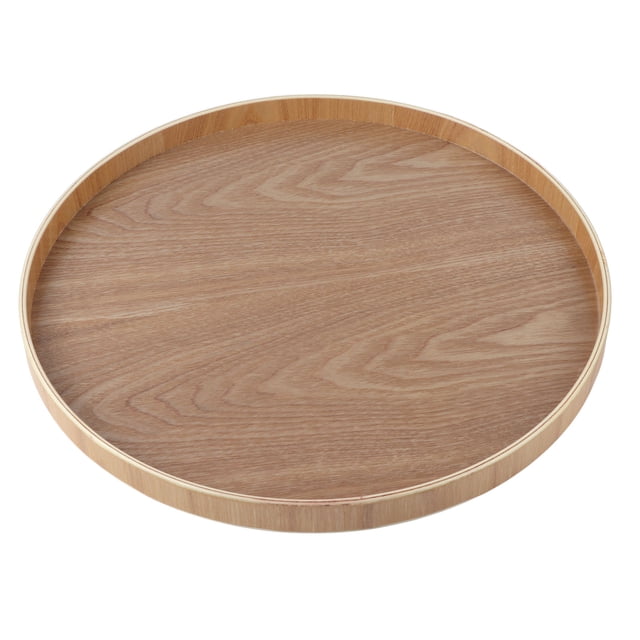 Round Shape Solid Wood Tea Coffee Snack Food Meals Serving Tray Plate Restaurant Trays Wooden