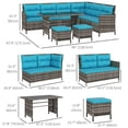 thumbnail image 3 of Outsunny 6 Pieces Patio Dining Set Wicker Outdoor Furniture Set, 3 of 10