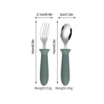 thumbnail image 2 of 304 Stainless Steel Children's Fork Spoon-piece Set With Handle Baby Eating Spoon Training Chopstick Set, 2 of 5