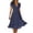 Navy, variant on Pisexur Women’s Summer Dress Short Sleeve Ruffle Floral Print Sexy Deep V Neck High Waist Short Flowy Maxi Dress Casual Holiday Dresses Sundress