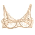 thumbnail image 1 of WMTBSRSW Women's Floral Lace Bra Full Coverage See Through Bralettes Demi Sheer Mesh Balconette Bralette Unlined Underwire Embroidered Mesh Soft Bralettes, 1 of 5