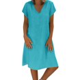 thumbnail image 2 of TIMIFIS Robe T-Shirt Décontractée d'Été pour Femme à Manches Courtes Boho Robe de Plage, 2 of 6