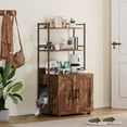 thumbnail image 4 of Bingirl Cat Litter Box Enclosure with Shelf Storage, 2-in-1 Hidden Cat Box with 3 Shelves, 4 of 7
