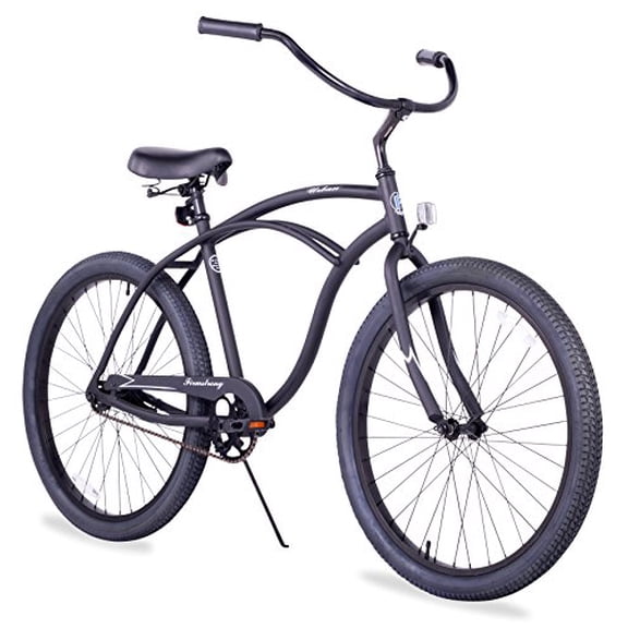 Firmstrong Urban Man Vélo de Plage Cruiser, Bicyclette Hybride pour Homme à une Vitesse, Roues de 26 Pouces, Aluminium, Noir Mat