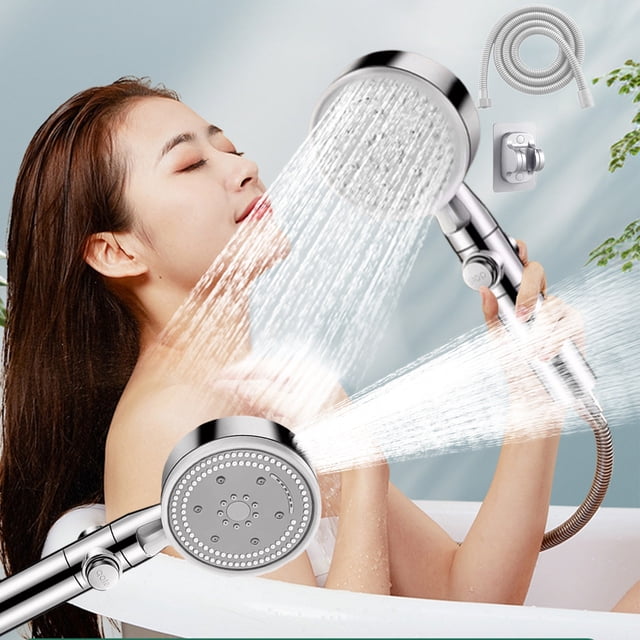 Birdeem Shower Head with Handheld High Pressure 8 Spray Modes Body Coverage Powerful Rain Showerhead with 78In Long Hose and Adjustable Holders for Bathroom Upgrade