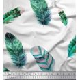thumbnail image 1 of Soimoi Green Rayon Fabric Artistic Feather Decor Fabric Printed Yard 42 Inch Wide, 1 of 3