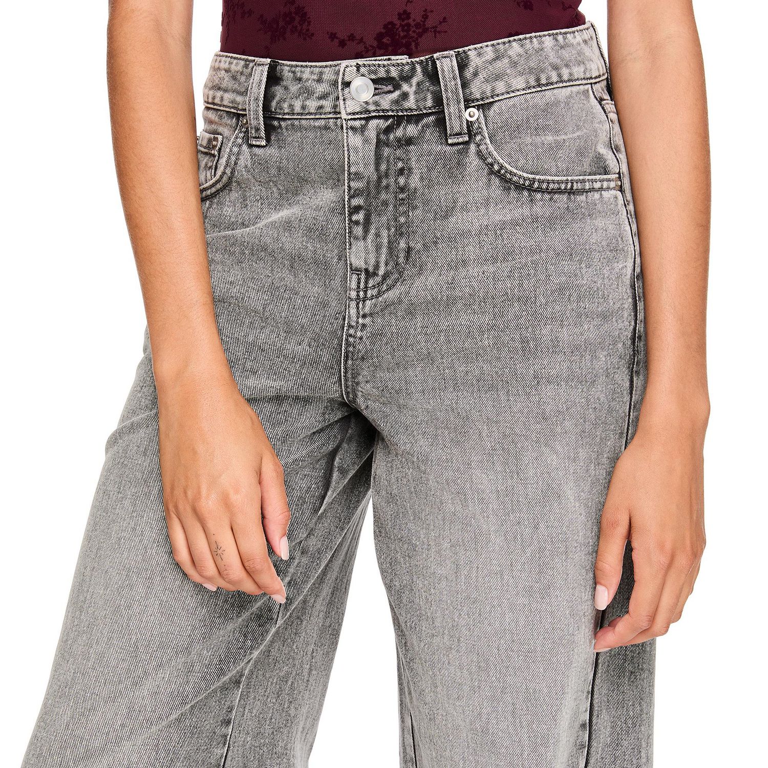 Jean à jambe large et taille mi-haute No Boundaries pour femmes