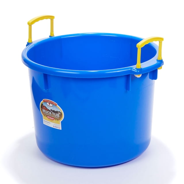 Little Giant Bac à Boue Utilitaire en Plastique Durable de 40 Pintes avec Poignées, Bleu