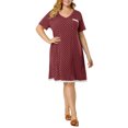 thumbnail image 2 of GRACE & GRANDEUR Women's Plus Size Polka Dots Short Sleeve Sleepshirts, 2 of 6