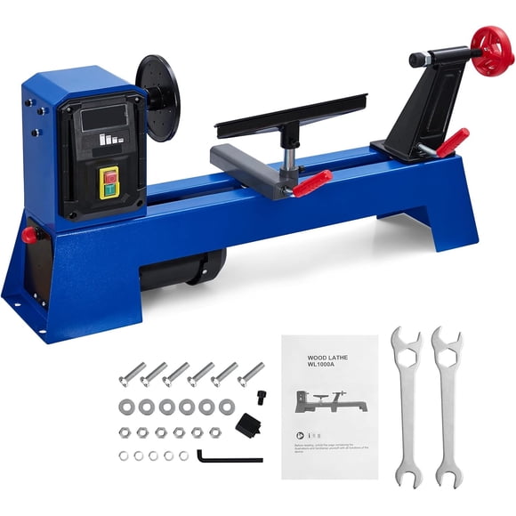 Wood Lathe, 14 in x 20 in, Power Wood Turning Lathe 400W, 4 Speed 1040/1480/2130/2980RPM, Benchtop Wood Lathe for High Speed Sanding and Polishing of Finished Work