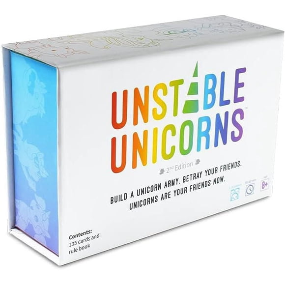 Unstable Unicorns (Version Anglaise) Un jeu de cartes par Tee Turtle - 2 à 8 joueurs - Un jeu pour la famille - Durée de 30 à 45 minutes - Pour les soirées de jeux familial - Pour adolescents et adult