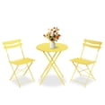thumbnail image 1 of Gaderth Ensemble Bistro Pliant de Patio 3 Pcs, Table Bistro Extérieure en Métal et Chaises avec Table Ronde, Mobilier de Patio Compact pour Balcon, Véranda, Terrasse, Jardin, Appartement et Petits Espaces, 1 of 7