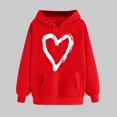 thumbnail image 2 of Plebaso Sweat à Capuche pour Femmes Mignon Cœur Manches Longues Décontracté avec Poches, 2 of 5