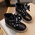 thumbnail image 3 of Stylish Girls Boots for Kids Warm Little Girls Riding Autumn and Winter - Girls Mad Scientist Simple Bow Design Children's Leather Kids High Heels3 for Snow Boots for Little and Girls Boot, 3 of 7