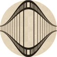 thumbnail image 1 of Ahgly Company Tapis d'Intérieur Rond Lavable en Machine Beige Blé Transitionnel, 4 Pieds Rond, 1 of 7