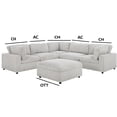 thumbnail image 2 of Canapé modulable ajustable avec pouf Colton de K-Living en tissu vison, 2 of 3