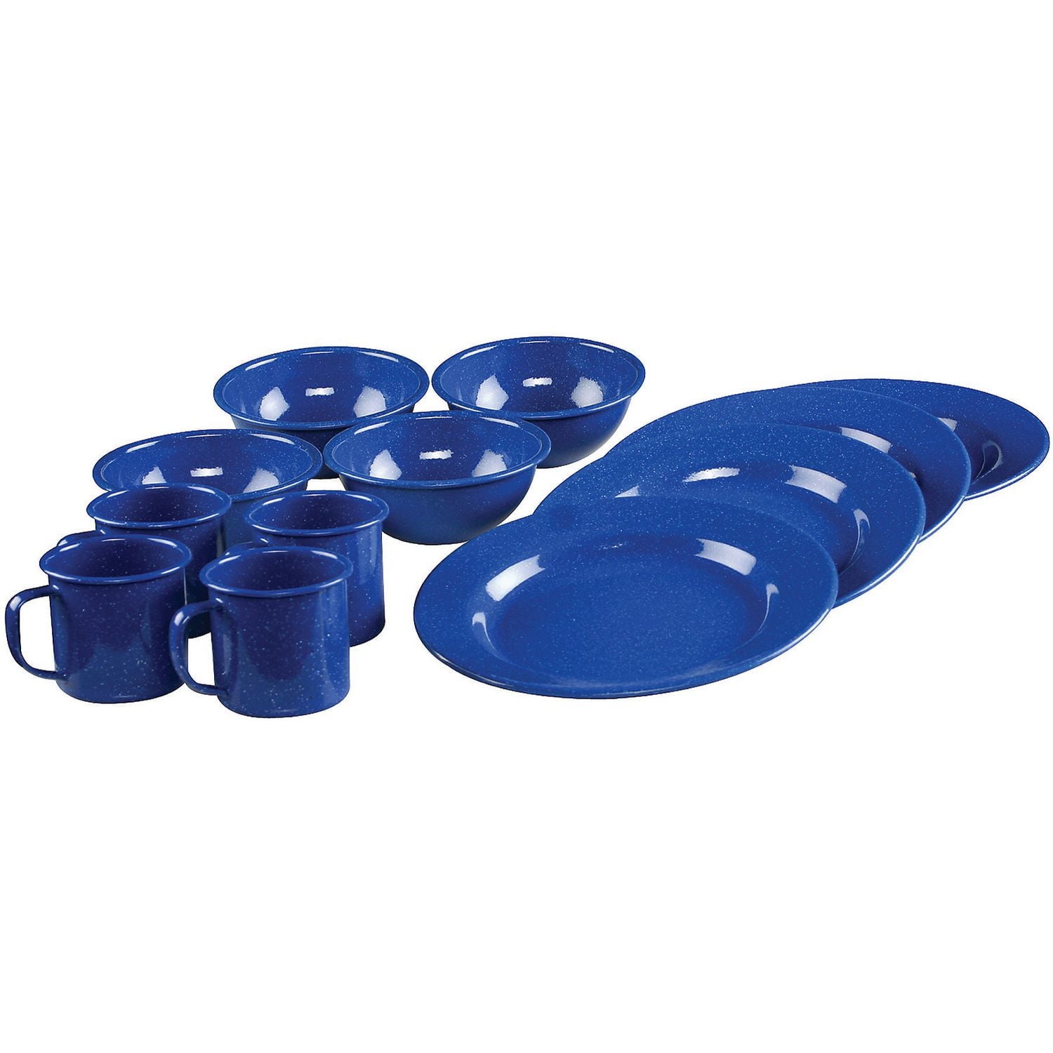 未使用-Coleman 12Piece Enamelware DiningSet Coleman Enamel Dinnerware, 12-Piece Set, Blue - Walmart.ca