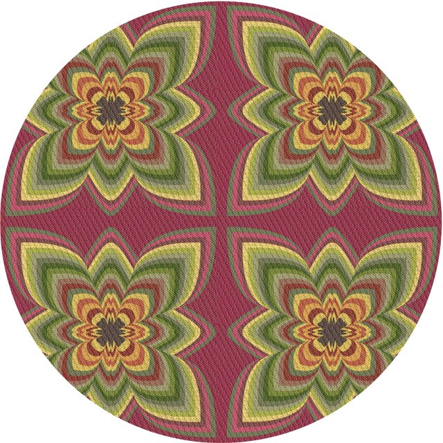Ahgly Tapis de Zone Rond Lavable en Machine Intérieur Transitionnel Brun Doré Foncé, 4 Pieds Rond