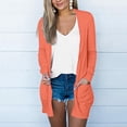 thumbnail image 2 of AherBiu Womens Cardigan Tops Long Sleeve Open Front Mid-Long Outwear with Pockets Spring Clothes, 2 of 5
