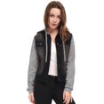 thumbnail image 3 of INSPIRE CHIC Veste en Denim à Capuche à Cordon Superposée pour Femmes avec Poches, 3 of 5