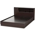 thumbnail image 4 of Baxton Studio Larsine Queen Bookcase Platform Bed in Brown, 4 of 8